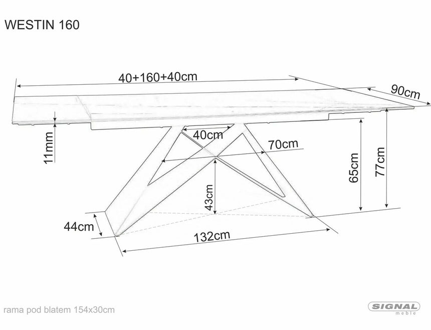 Westin kerámia Sahara Noir étkezőasztal