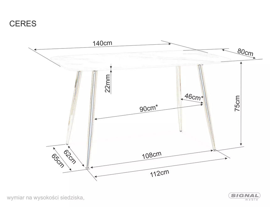 Ceres asztal étkezőasztal