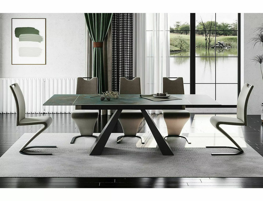 Salvadore kerámia Ossido Verde étkezőasztal