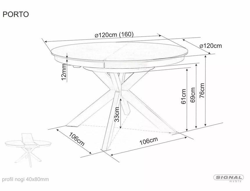Porto kerámia étkezőasztal