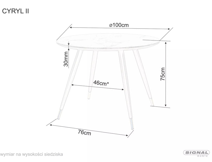 Cyryl II asztal étkezőasztal