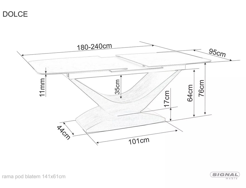 Dolce kerámia asztal étkezőasztal