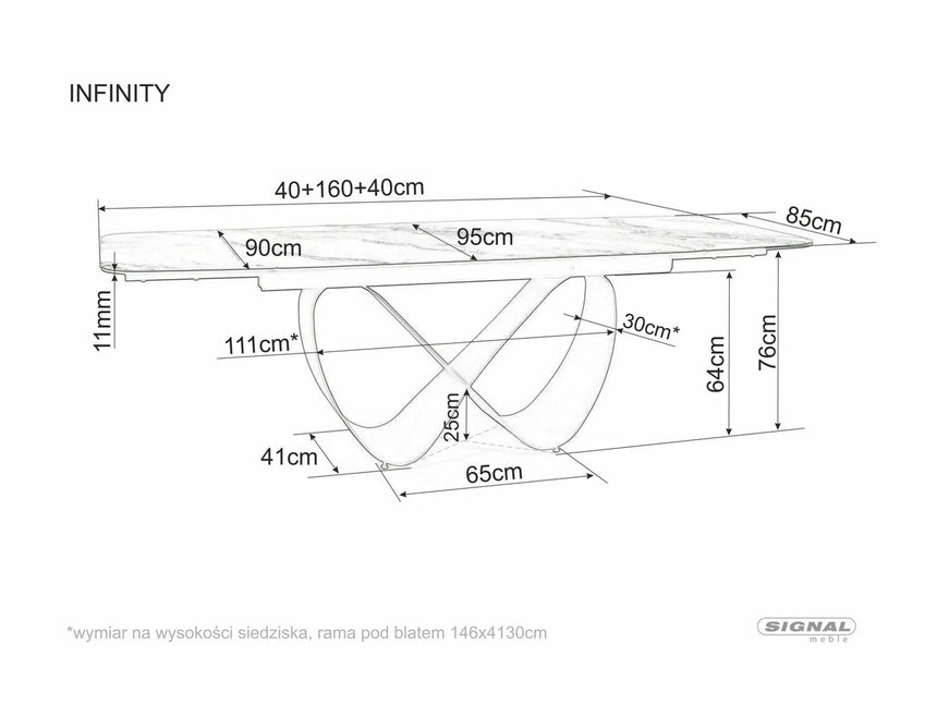 Infinity kerámia asztal I. étkezőasztal