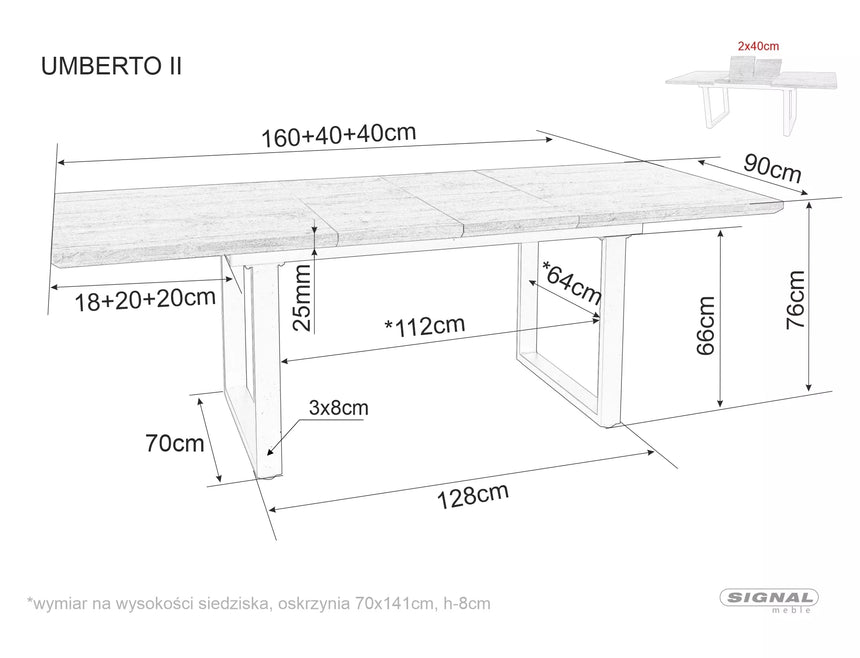 Umberto II étkezőasztal