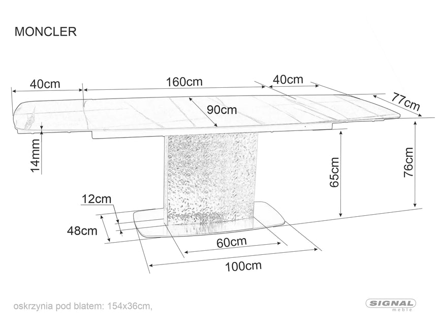 Moncler Kerámia Sahara Noir étkezőasztal