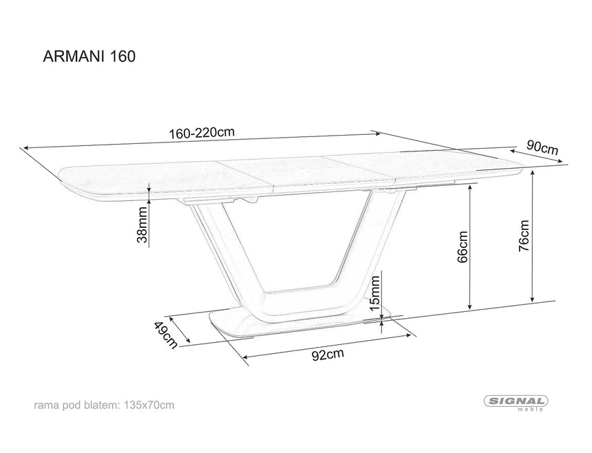 Armani kerámia asztal I. étkezőasztal