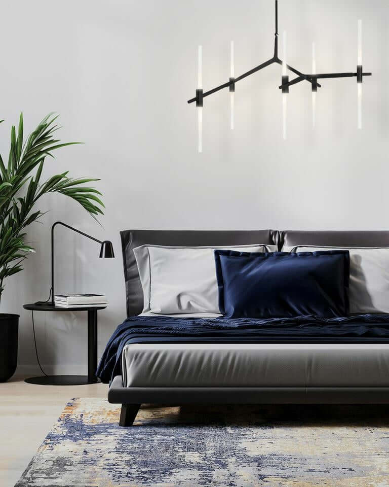Candelabr 10 függőlámpa fekete