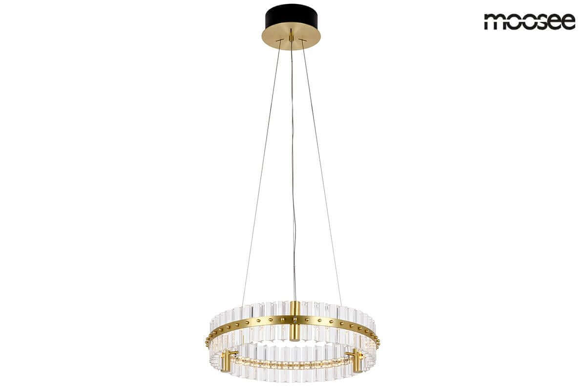 Saturnus 47 függőlámpa arany – LED, kristály, csiszolt acél