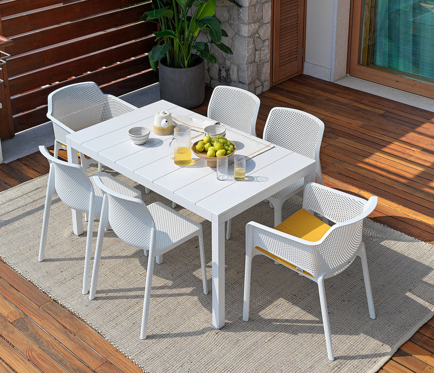 Nardi Rio-Net I. 6-8 személyes étkezőszett, bővíthető asztallal, választható színben