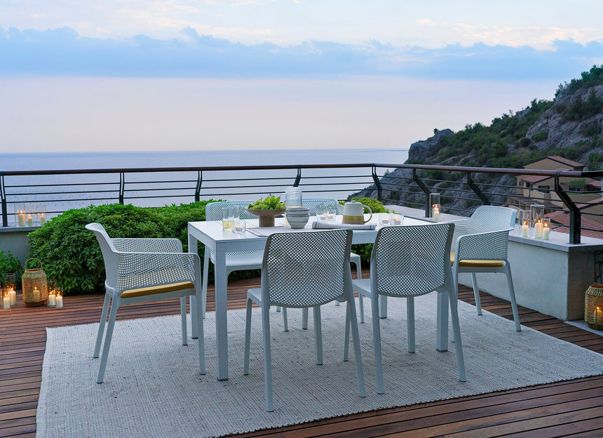 Nardi Rio-Net I. 6-8 személyes étkezőszett, bővíthető asztallal, választható színben