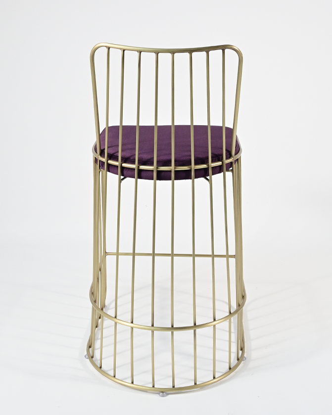 CA Cleo bárszék - óarany váz, lila ülőfelület