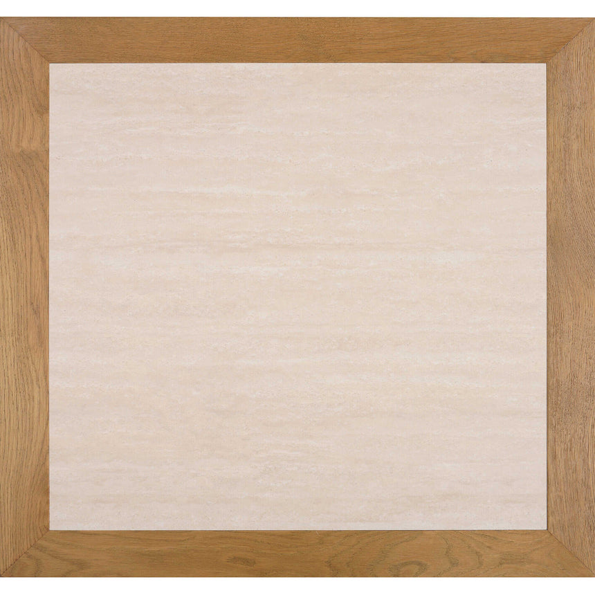Romeo szögletes asztallap 70x70 cm, krém márvány betét, tölgy keret