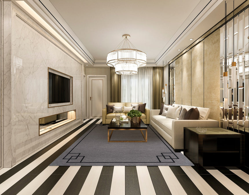 Soho Gray modern szőnyeg nappaliban