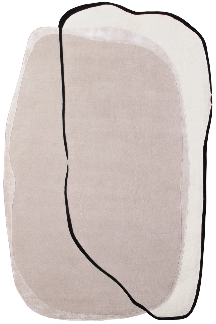 Spot Beige gyapjú szőnyeg felülnézetből, bezs színben
