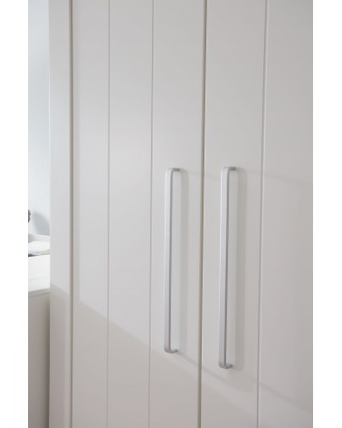 Ruhásszekrény, Gardrob PI Calmo 2 ajtós MDF szekrény gyerekbútor szürke és fehér színben