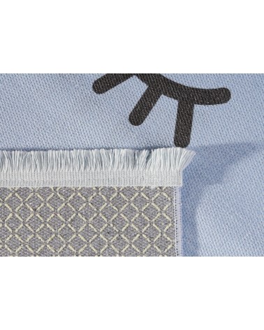 Szőnyegek LE Alvó szempár - Mosható - kék - fehér színben - minőségi gyerekszőnyeg
