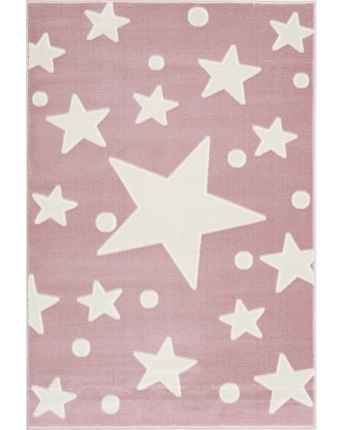 Gyerekszoba Szőnyegek LE Estrella csillagos, rózsaszín - fehér színű gyerekszőnyeg