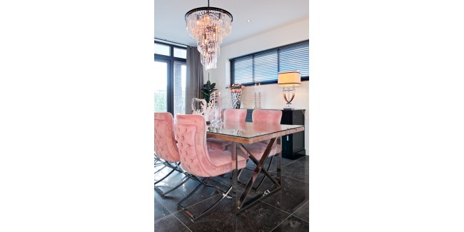 NT Scarlett Kényelmes Pink / ezüst bársony szék