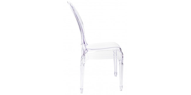 Műanyag design szék KH Prince Barokk Stílusú Műanyag Átlátszó Szék