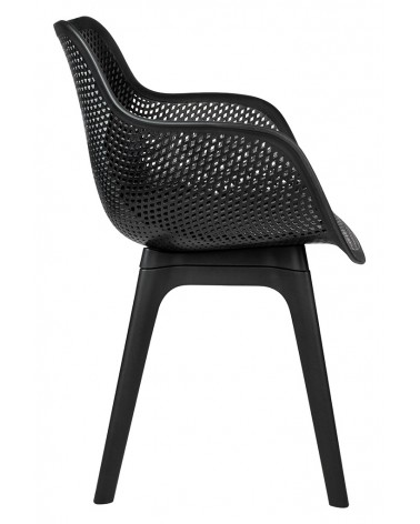 Műanyag design szék KH Landi Könnyű Tartós Műanyag Szék - fekete