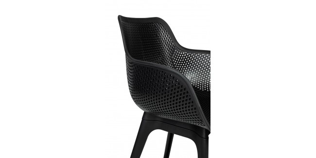 Műanyag design szék KH Landi Könnyű Tartós Műanyag Szék - fekete