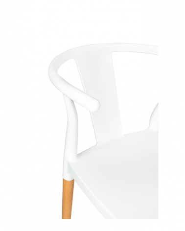 Szék KH Wishbone Fehér Műanyag Szék Bükkfa lábakkal