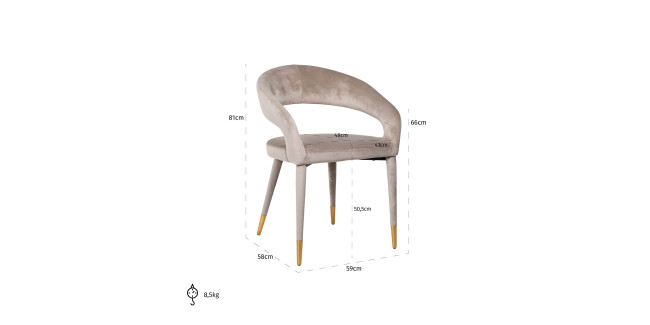 NT Gia Khaki kárpitozott, design szék
