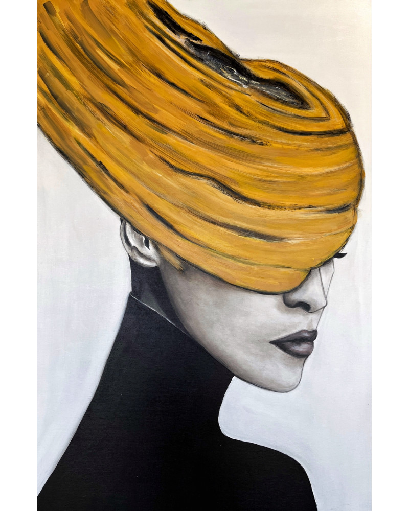 FE Replika Festmény - Sárga kalapos nő