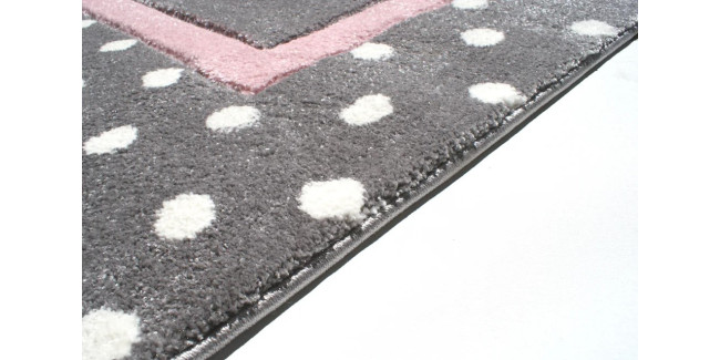 LE POINT ezüst szürke rózsaszín  gyerek szőnyeg 120 x 180 cm