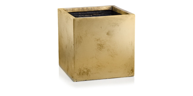 PX Kocka alakú Kerámiaszálas Kaspó - arany