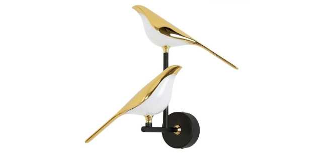 KH BIRD TWIN arany fali lámpa