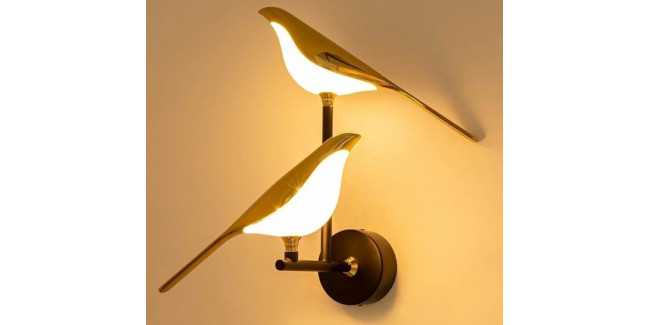 KH BIRD TWIN arany fali lámpa