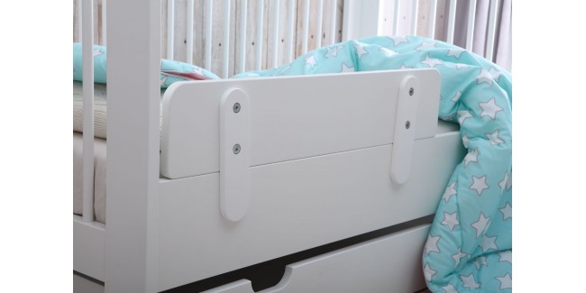 Gyerekbútorok PI Basic MDF átalakítható kiságy 120 x 60 cm-es gyerekbútor fehér színben