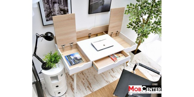 Íróasztalok, irodai asztalok MB Boden íróasztal fehér - sonoma tölgy színben