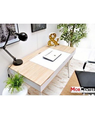 Íróasztalok, irodai asztalok MB Boden íróasztal fehér - sonoma tölgy színben