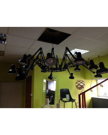 Függeszték KH Replika Spider 16 ágú fekete függeszték design lámpa