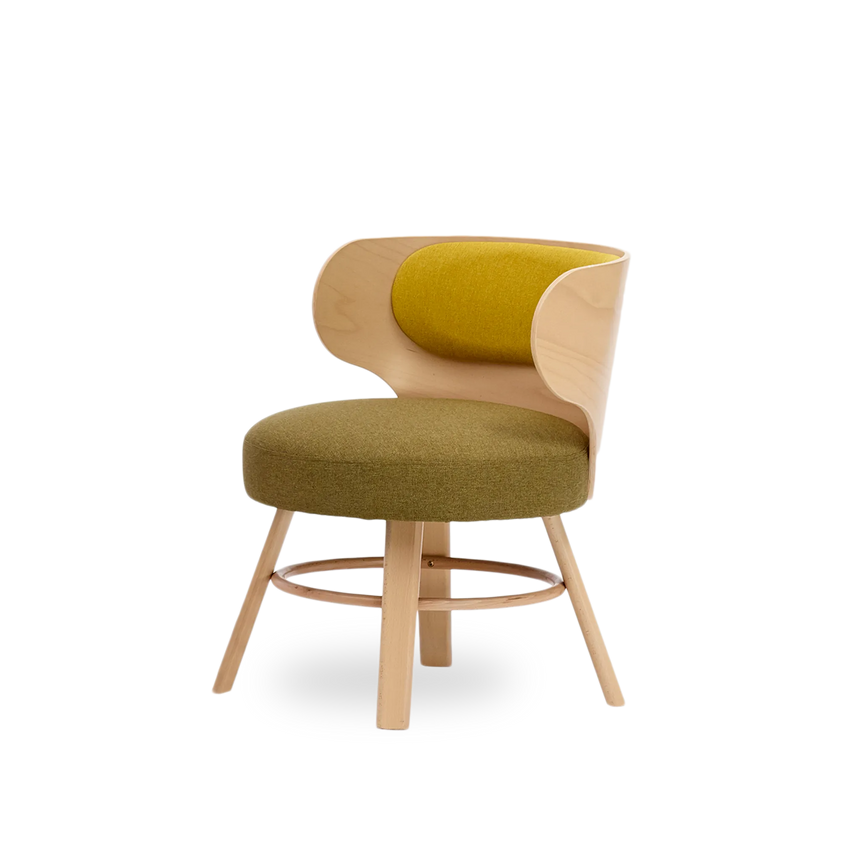 Paged K2 B-2220 kárpitozott lounge fotel tömör bükk vázon