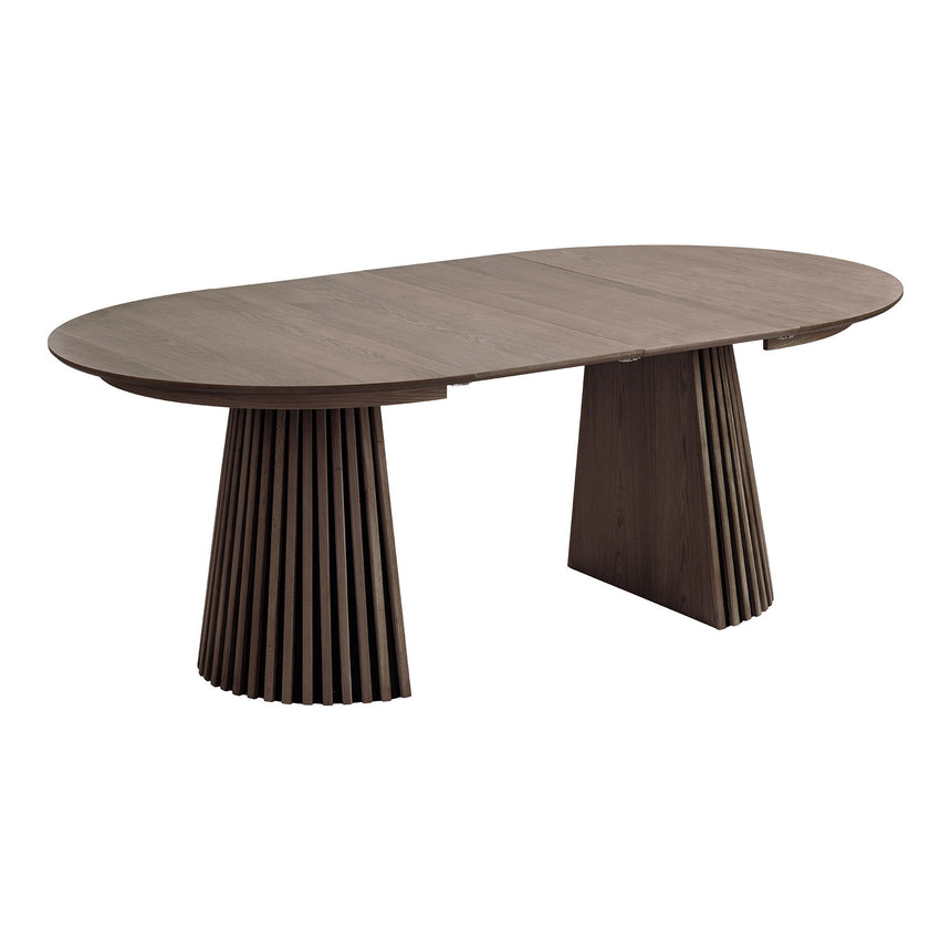 Osaka étkezőasztal – Ø120 cm / 120–160–200 cm, füstölt tölgy színben