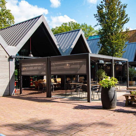 Reflect Prémium 3×3 m bioklimatikus alumínium pergola – antracit, 11 cm-es oszlopokkal