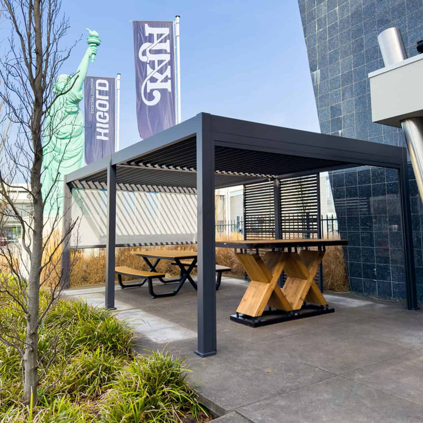 Reflect Standard 3×6 m bioklimatikus alumínium pergola – antracit, 8 cm-es oszlopokkal