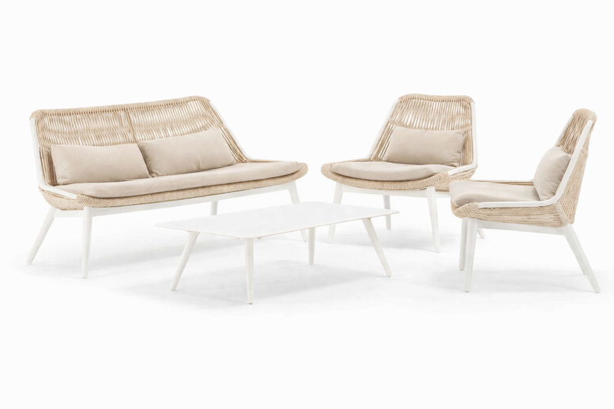 Grattoni Como kerti garnitúra 4 személyes, bézs színben