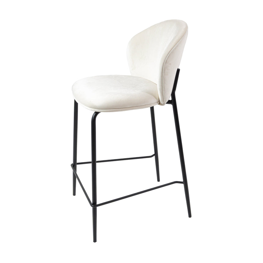 KL Lily kényelmes bárszék 65 cm krém színben, fekete vázzal