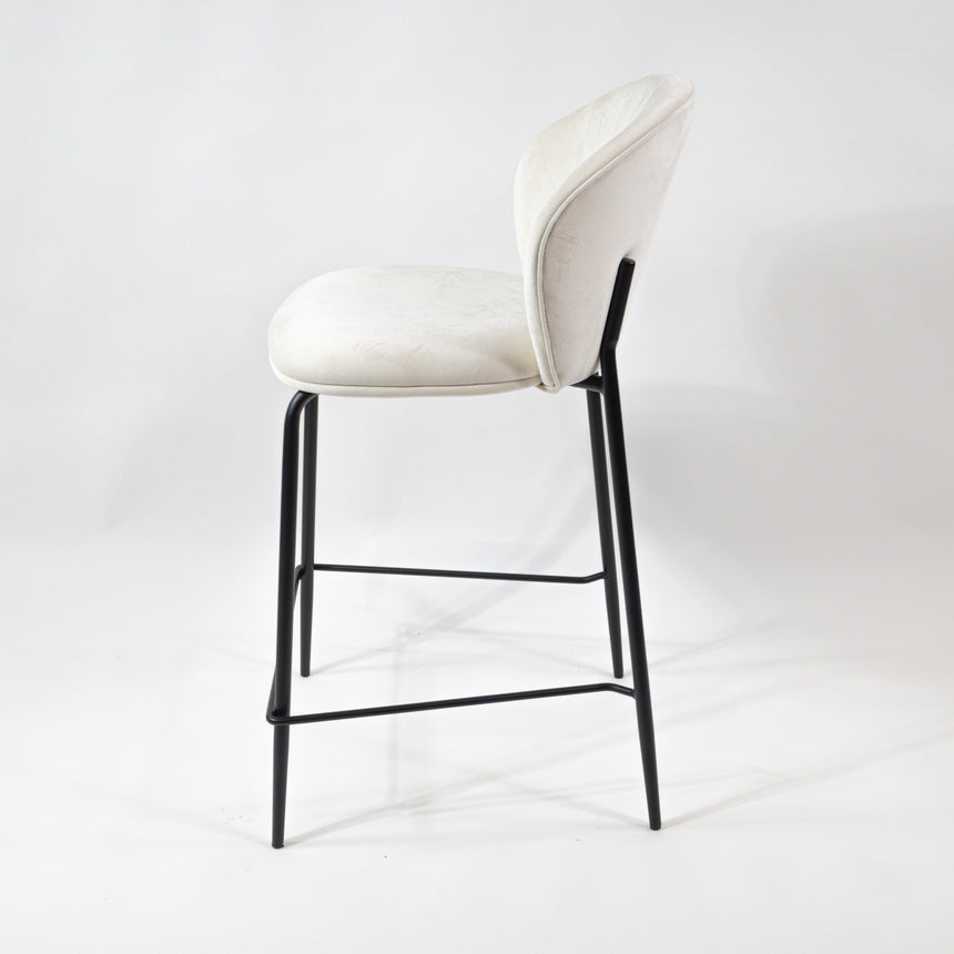 KL Lily kényelmes bárszék 65 cm krém színben, fekete vázzal