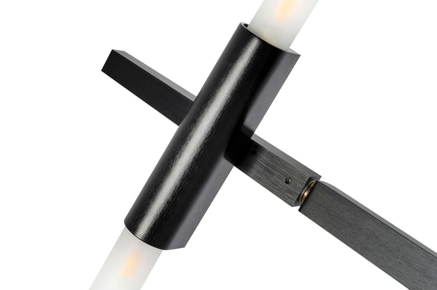 Candelabru 6 függőlámpa fekete – alumínium, üveg
