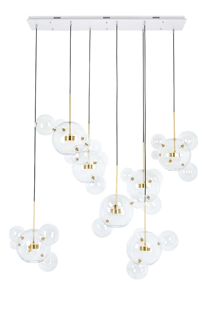 Capri Line 7 arany függesztett lámpa – 420 LED, alumínium, üveg
