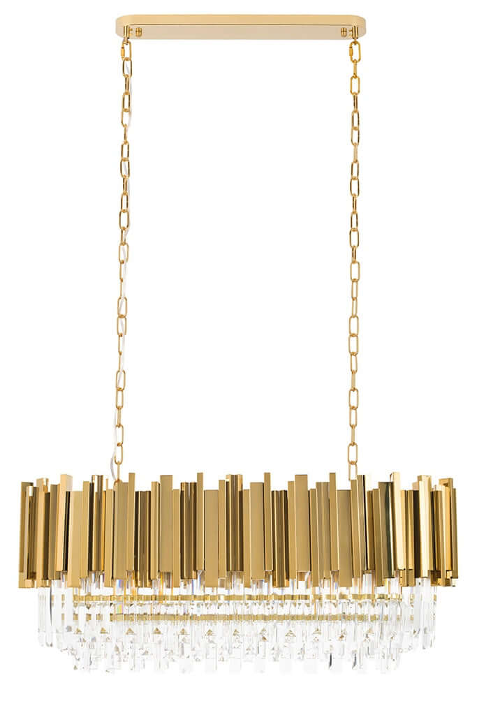 Imperial Long Gold 90 függőlámpa – acél, kristály