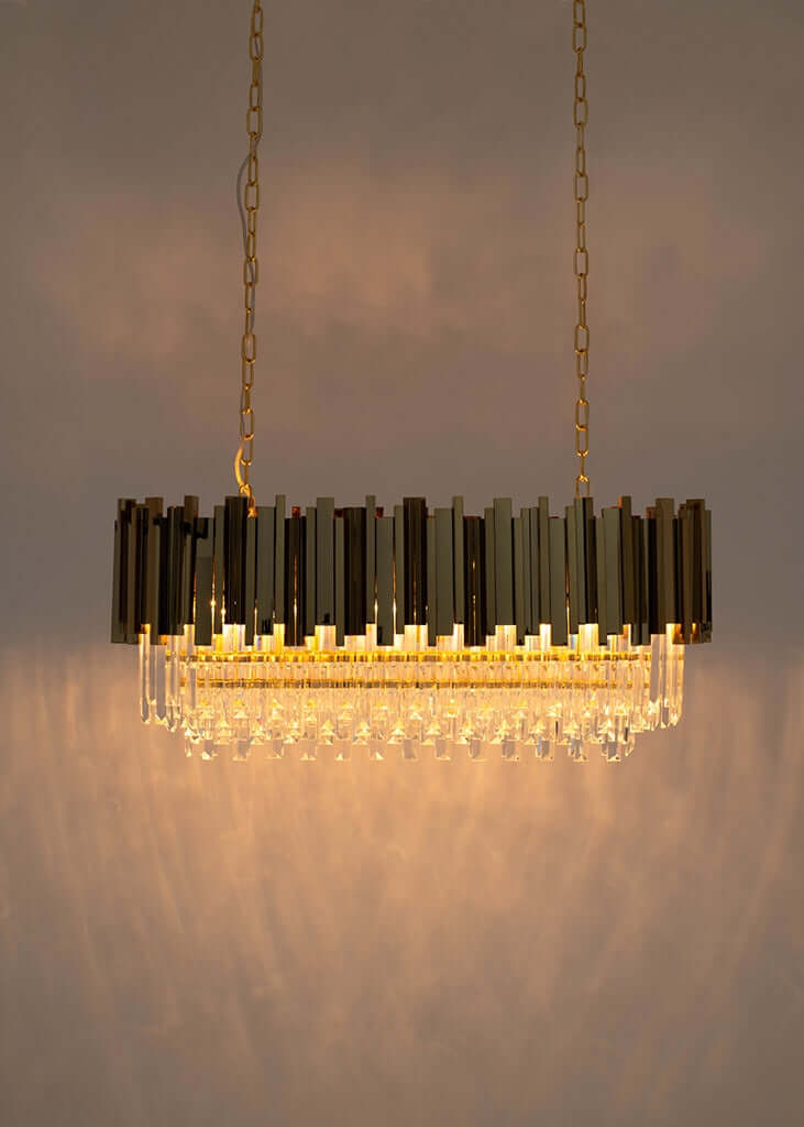 Imperial Long Gold 90 függőlámpa – acél, kristály