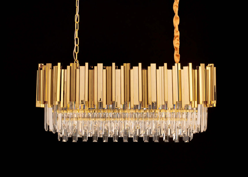 Imperial Long Gold 90 függőlámpa – acél, kristály