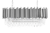 Imperial Long Silver 90 függőlámpa – acél, kristály