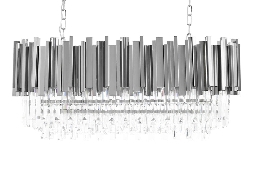 Imperial Long Silver 90 függőlámpa – acél, kristály